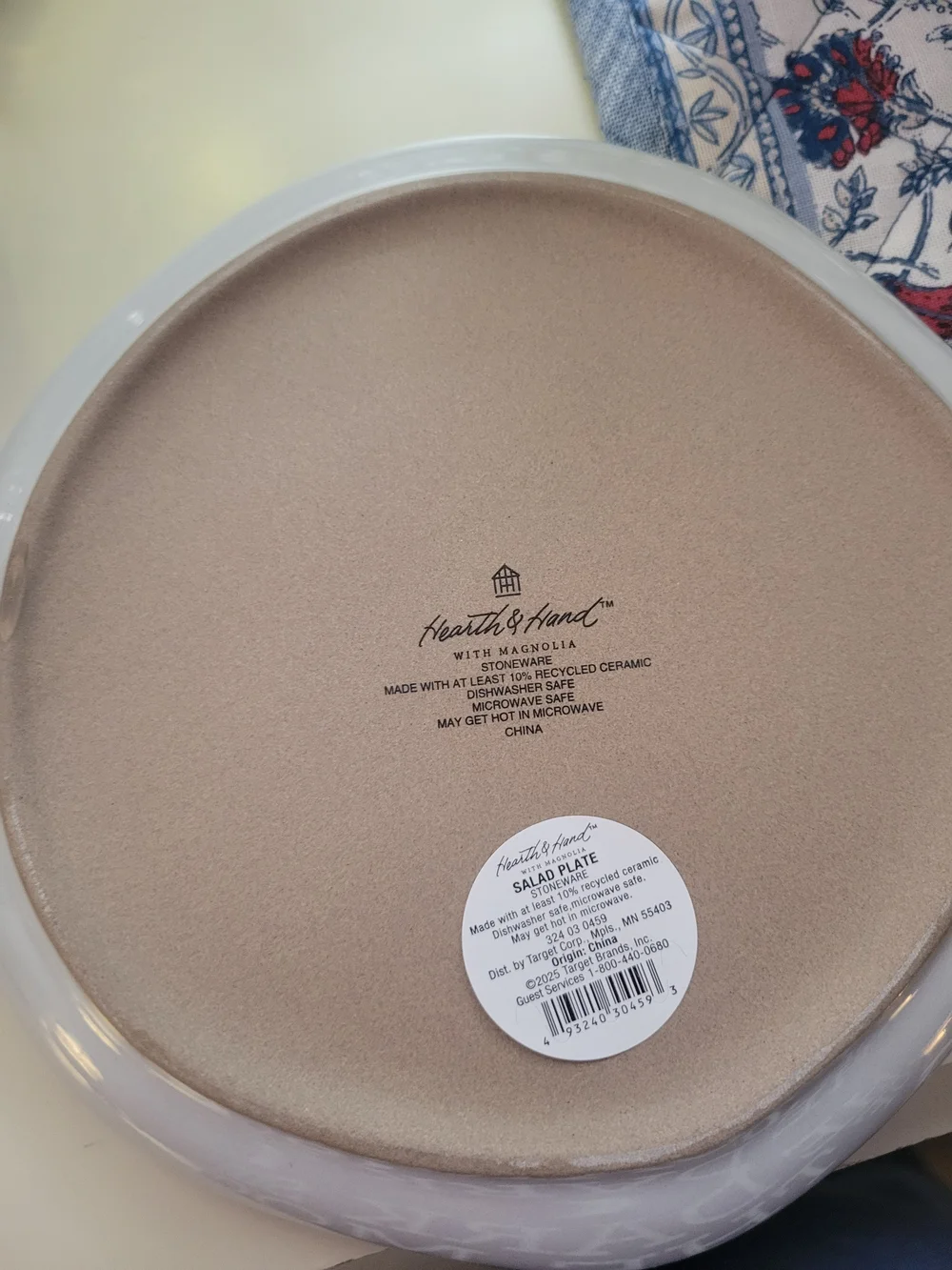 Hearth & Hand White Ceramic Salad Plates with Gray Rim Set Of 4